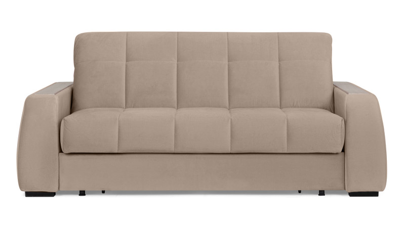 Диван - кровать Domo Pro с накладкой цвета ясень, стежка квадрат, ткань Sky Velvet 03 180x216 — в мебель-центре Озерцо