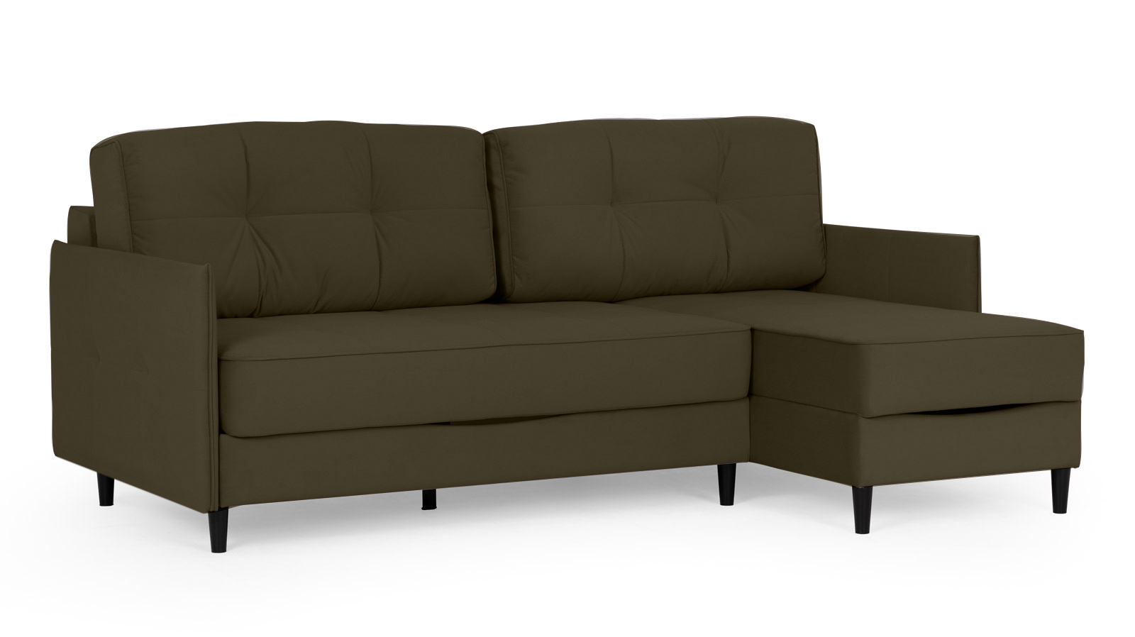 Диван Amani Pro угловой с узкими подлокотниками, ножки: пластик, Тк. Sky Velvet 12 156x217 — купить в Озерце