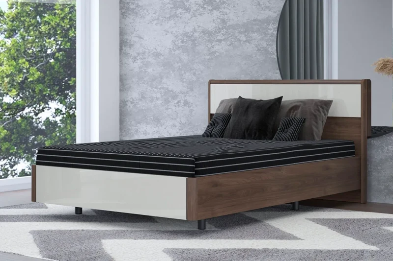 Кровать КР-5002-ГТ-КГ 140х200 (Гикори Джексон Темный/Кашемир Глянцевый) - купить в Озерце