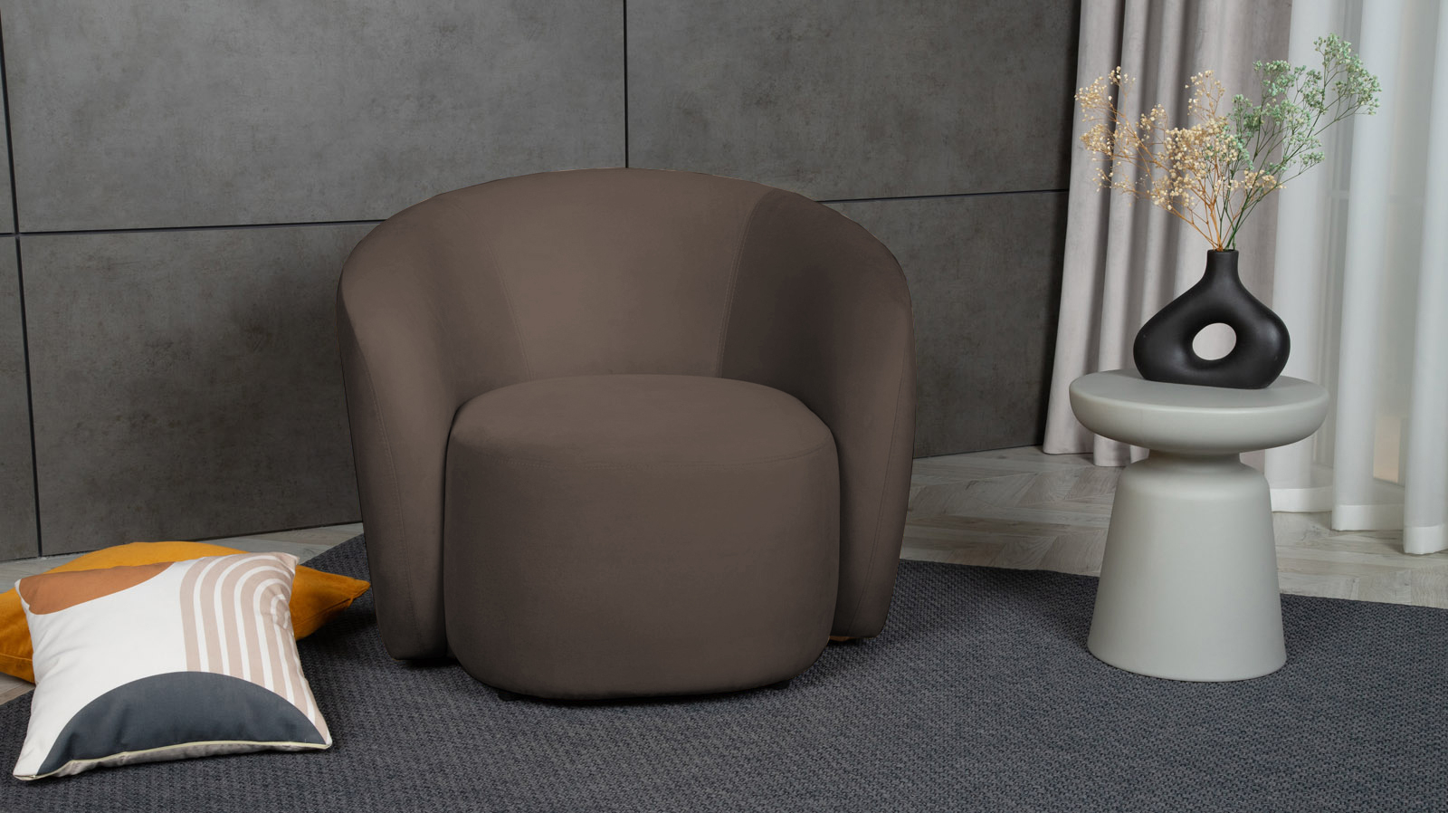 Кресло поворотное Nuage, ткань Sky Velvet 01 Sky Velvet 02 86x90 — купить в Озерце