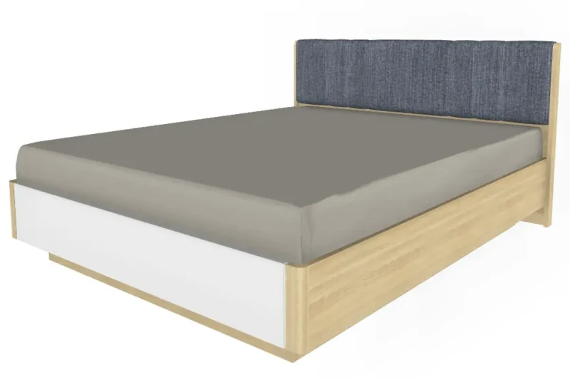 Кровать КР-4014-АС-БГ (Ясень Асахи/Белый Бриллиант Глянцевый) - купить в Озерце