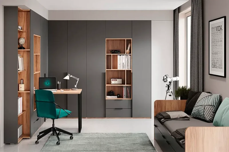 Набор детской мебели Порто №8 ГН-393.108 (Яблоня Беллуно/Графит софт) — Мебель-центр Озерцо