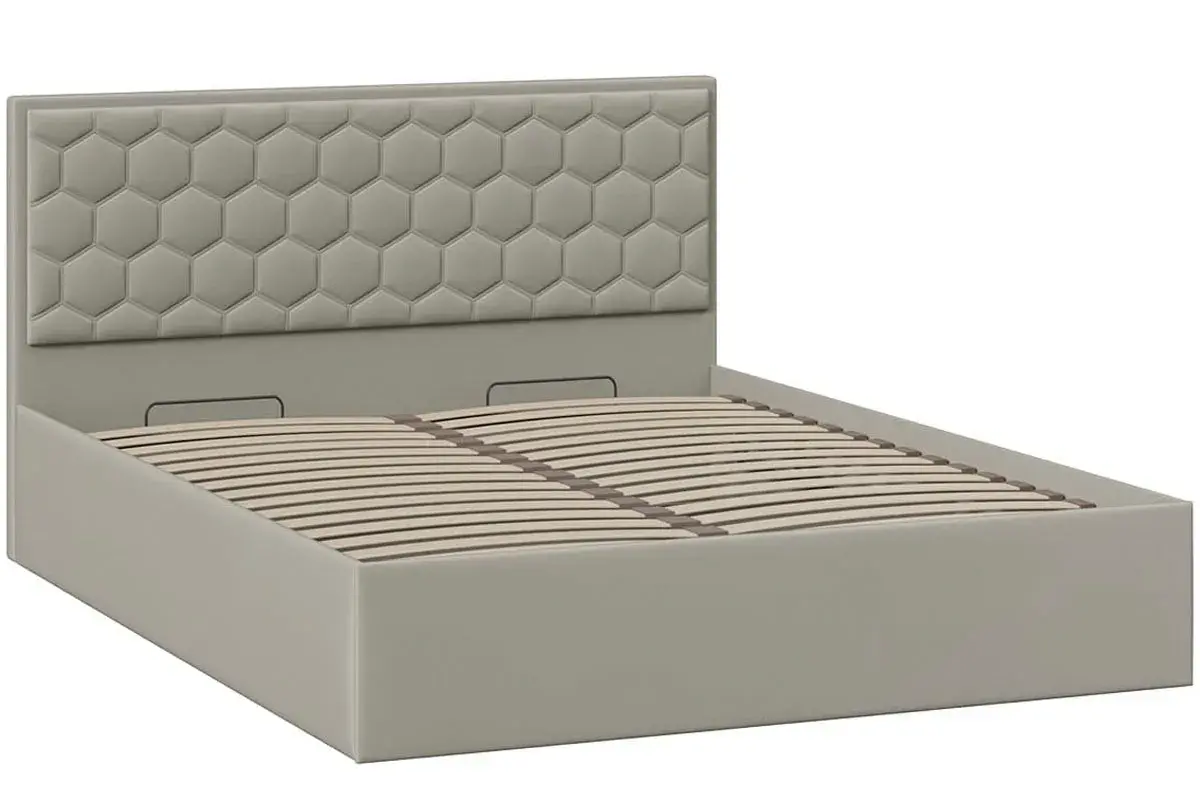 Спальный гарнитур Порто №3 (Кашемир матовый / Кашемир сатин / Велюр Confetti Smoke) - купить в Озерце