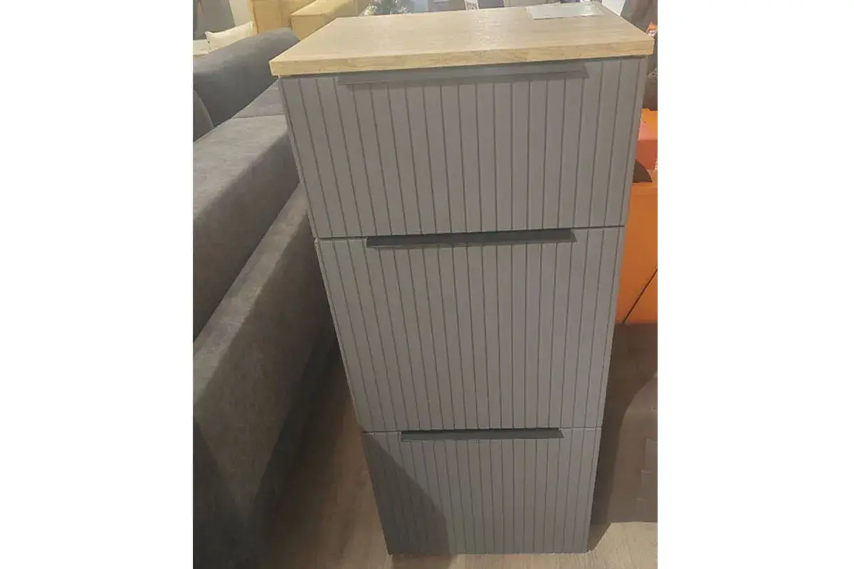 Тумба для обуви Астория 12 (Дуб кастелло медовый / Графит софт) — Мебель-центр Озерцо