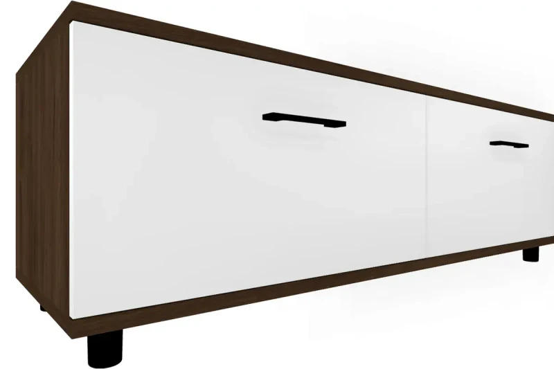 Тумба ТБ-5040-ГТ-БГ (Гикори Джексон Темный/Белый Бриллиант Глянцевый) — Мебель-центр Озерцо