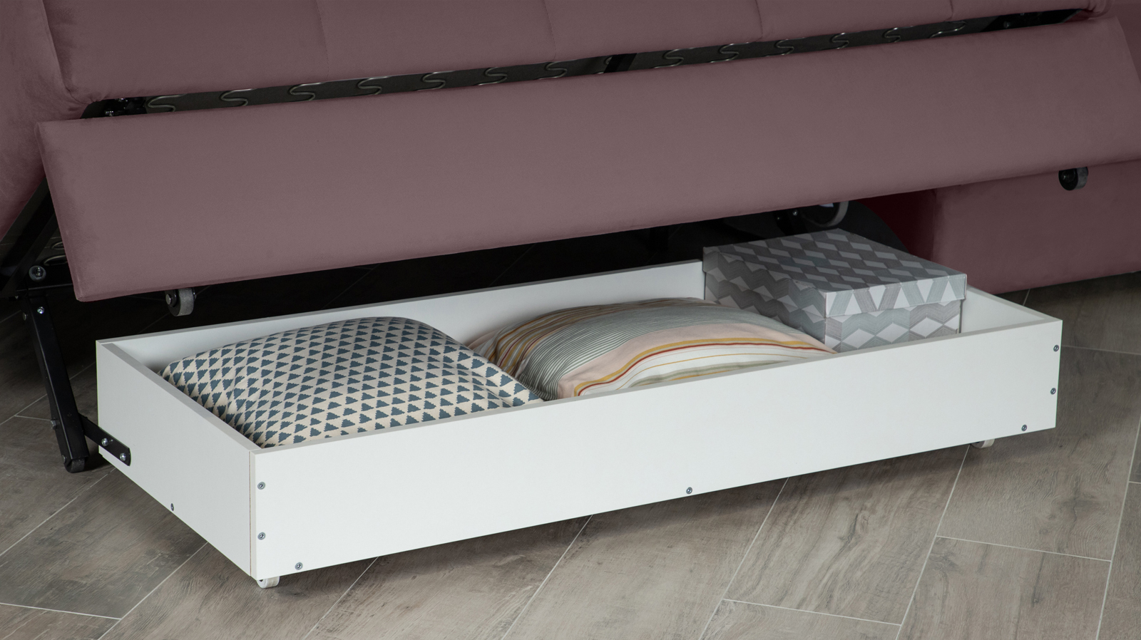 Диван угловой Domo Pro с узкими подлокотниками, стежка квадрат, ткань Casanova Lilac 140x216 — купить в Озерце