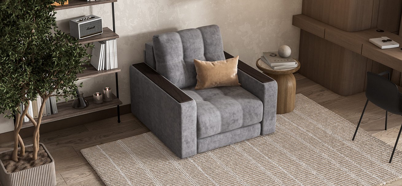 Босс кресло-кровать Велюр Роял агат — купить в Озерце