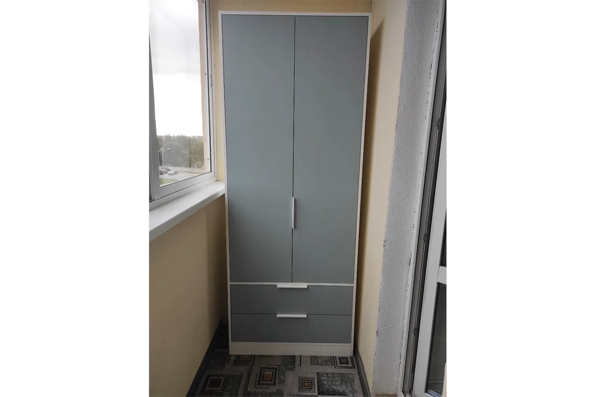 Шкаф для одежды Марли (Белый/Серо-голубой) в мебель-центре Озерцо