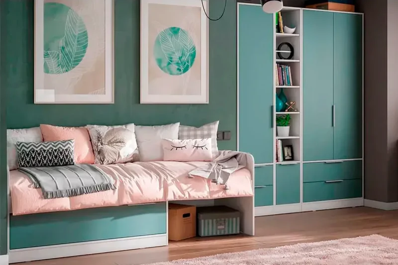 Набор детской мебели Марли №4 (Белый/Серо-голубой) — Мебель-центр Озерцо