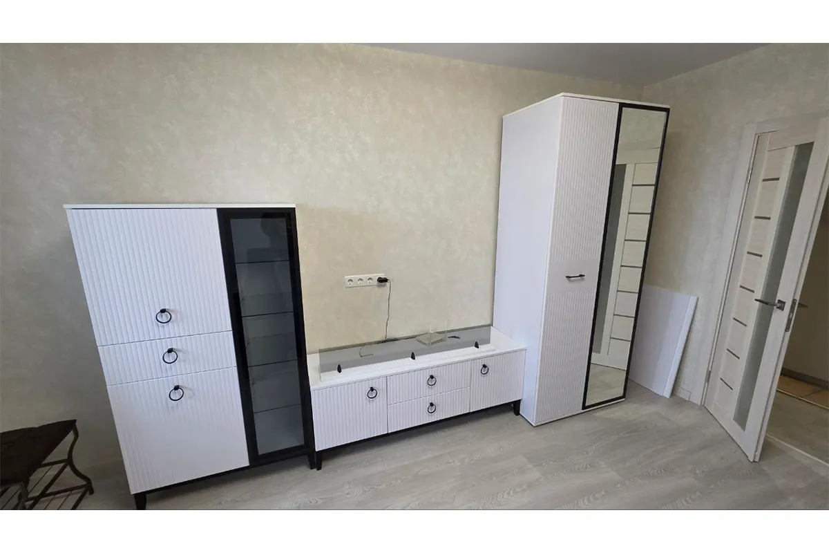 Шкаф Шарлиз 2-х дв. для платья и белья (с зеркалом) (Белое сияние/Белый снег) в мебель-центре Озерцо