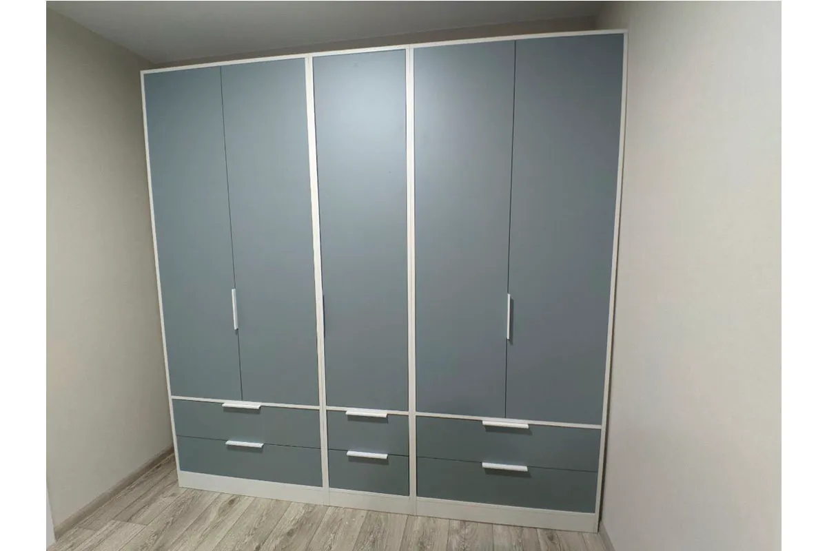 Шкаф для одежды Марли (Белый/Серо-голубой) в мебель-центре Озерцо