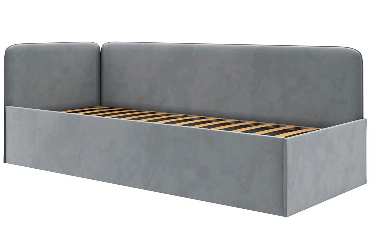 Кровать угловая Джеки с ПМ (122) 90х200 (Светло-серый/Newtone light grey) - купить в Озерце
