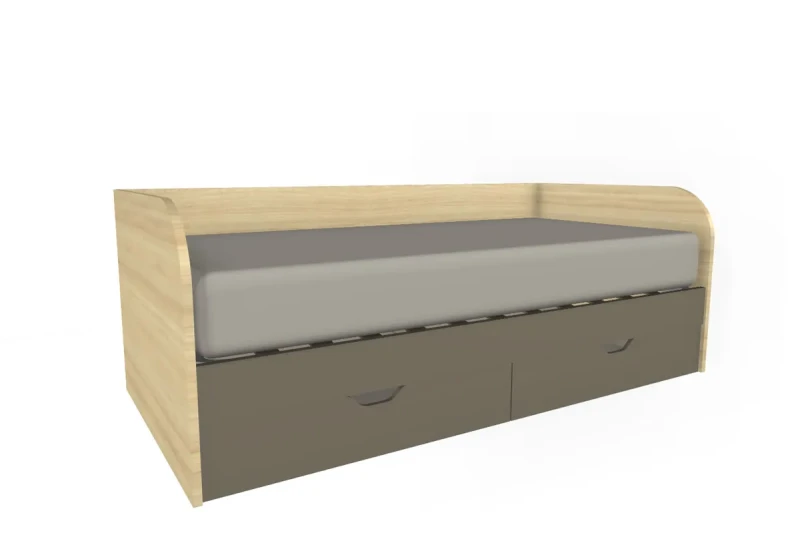 Кровать КР-117 90х190 АС-ЛМ (Ясень Асахи/Латте Матовый) - купить в Озерце