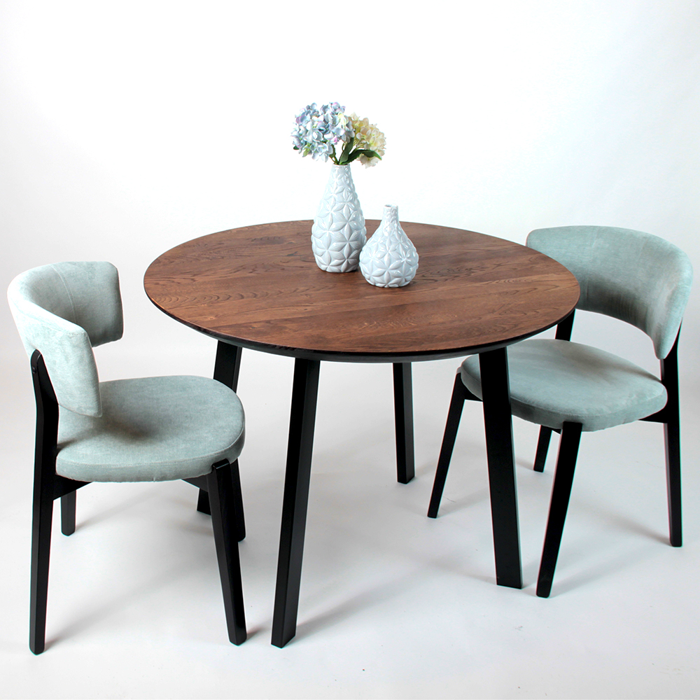 Стол ОКА круглый 1000 дуб мореный + КС 60 черный - купить в Озерце