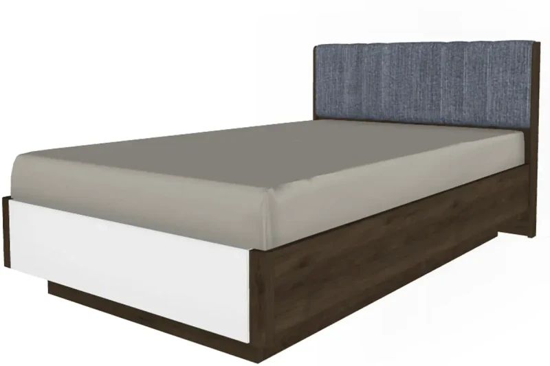 Кровать КР-4011-ГТ-БГ (Гикори Джексон Темный/Белый Бриллиант Глянцевый) - купить в Озерце