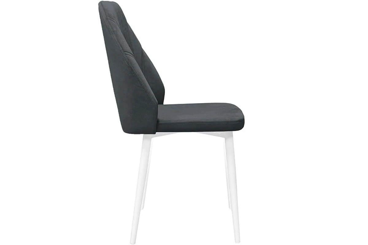 Стул Капри Исп. 2 конус Т2 (Белый муар/Велюр DREAM темно-серый) - купить в Озерце