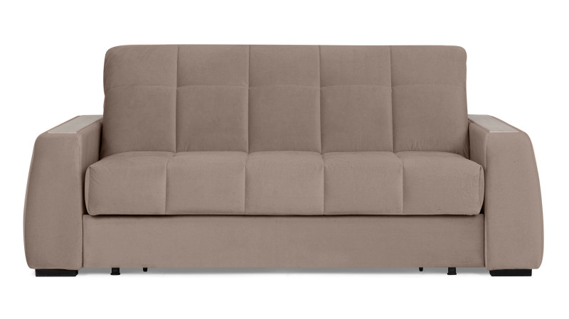 Диван - кровать Domo Pro с накладкой цвета ясень, стежка квадрат, ткань Sky Velvet 17 140x216 — в мебель-центре Озерцо