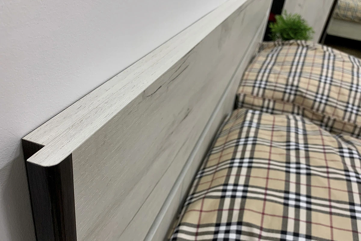 Кровать Крафт КТ3в 140х200 с ПМ (Дуб Крафт белый/Венге) - купить в Озерце