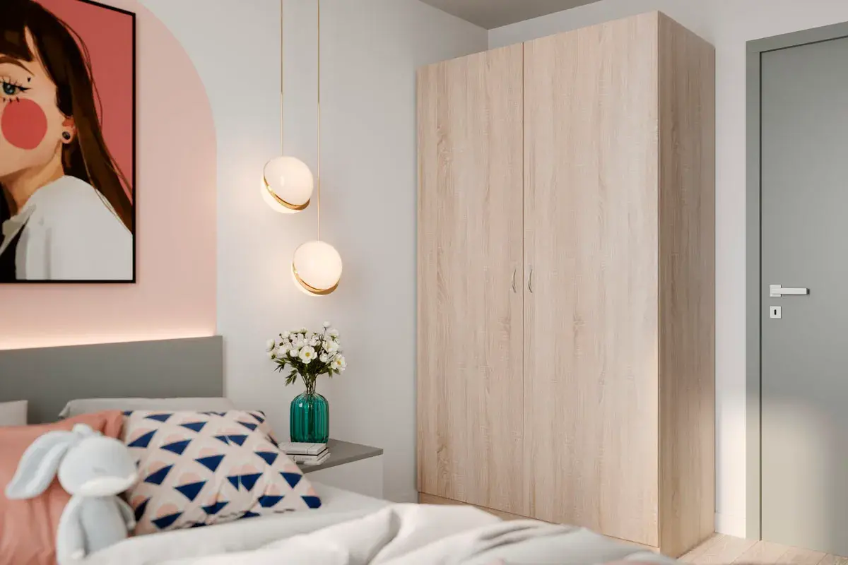 Шкаф платяной 60 (Дуб Сонома) в мебель-центре Озерцо