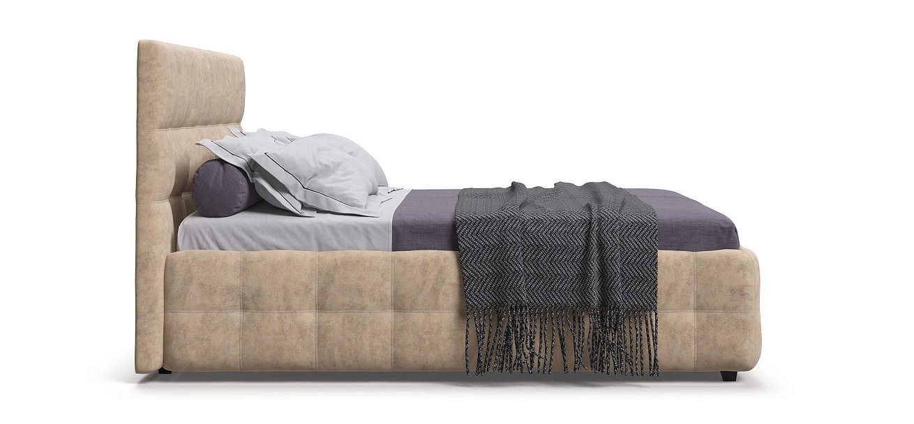 Босс Кровать+ПМ 160*200 Велюр Роял шампань - купить в Озерце