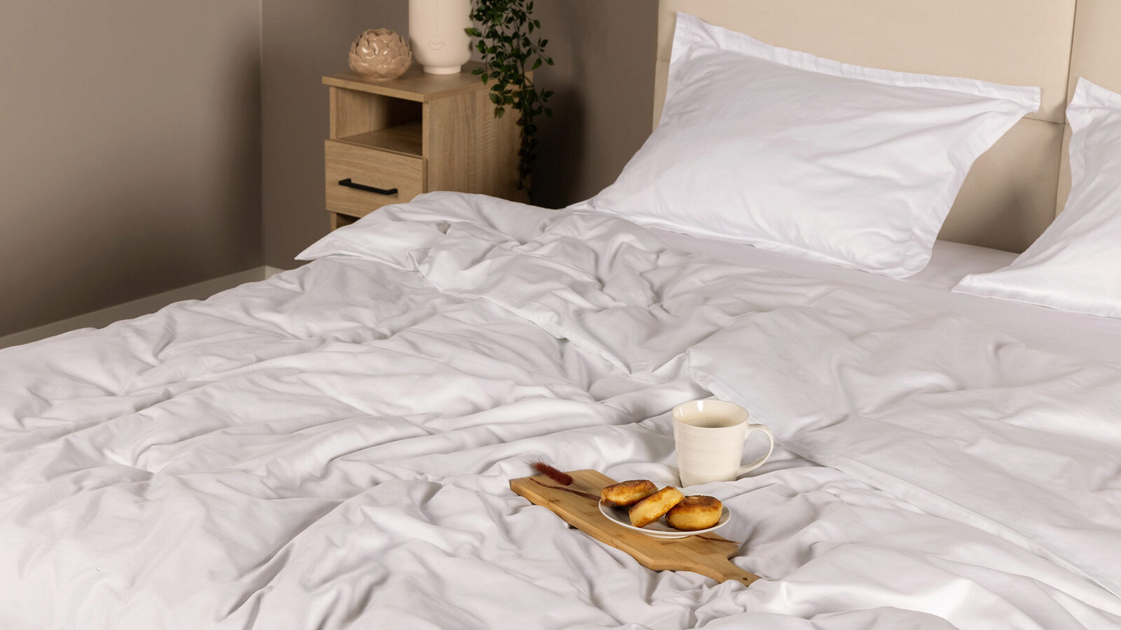 Постельное белье Askona Home Белый снег 200x220, без простыни в мебель-центре Озерцо