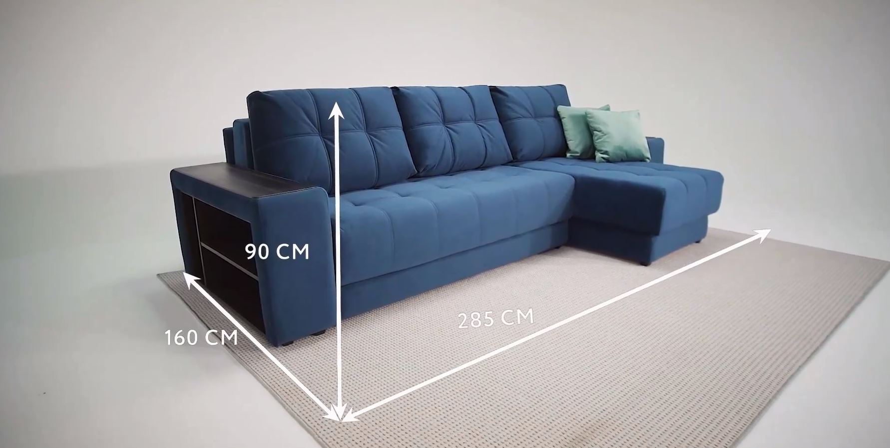 Угловой диван BOSS 3.0 XL велюр Monolit синий — купить в Озерце