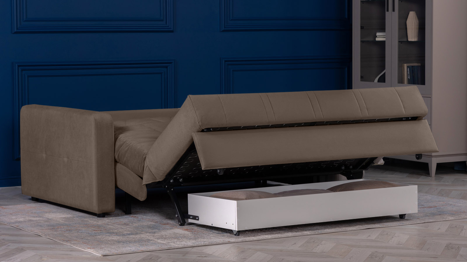 Диван - кровать Domo Pro стежка ромб, ткань Sky Velvet 02 160x216 — в мебель-центре Озерцо