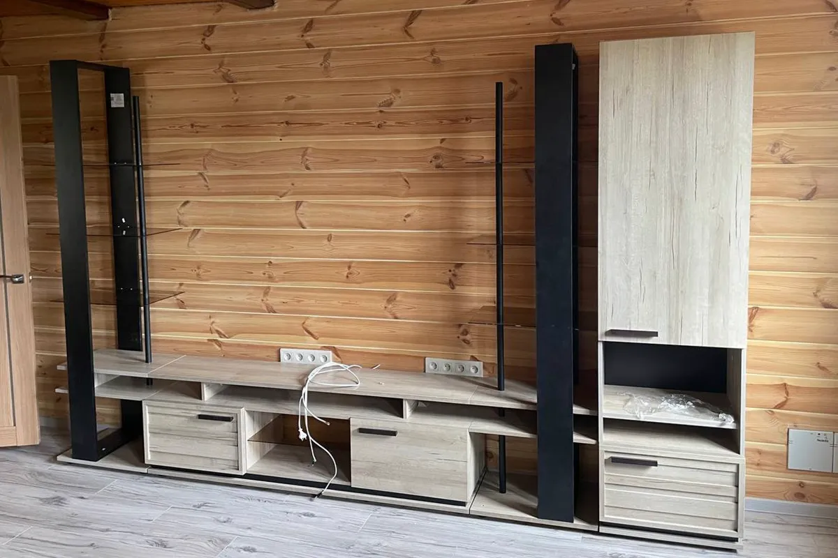 Шкаф МЦН 1 Oslo (Бетон Пайн светлый/Черный) в мебель-центре Озерцо