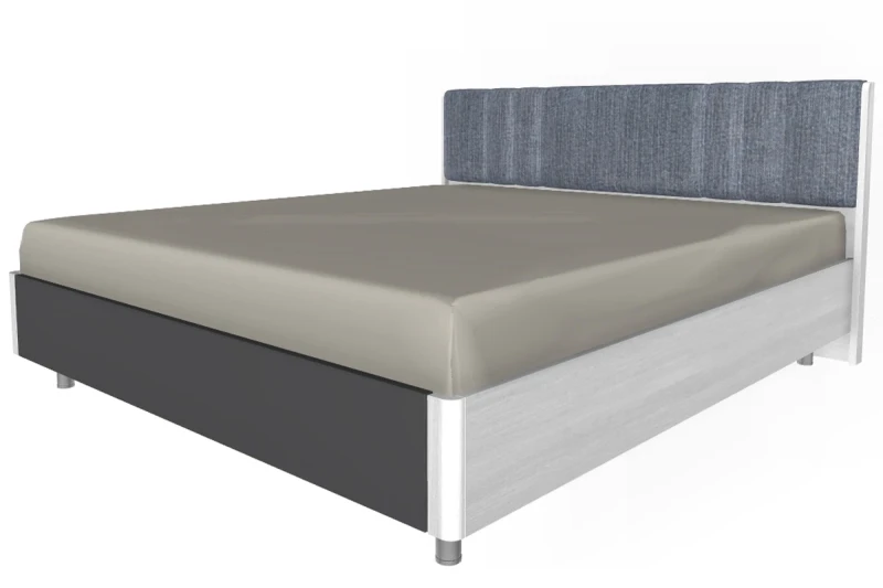 Кровать КР-5014-СЯ-АМ 180х200 (Снежный Ясень/Антрацит Матовый) - купить в Озерце