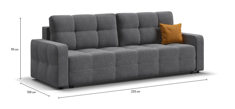 Денди диван Рогожка Мальмо серый — купить в Озерце