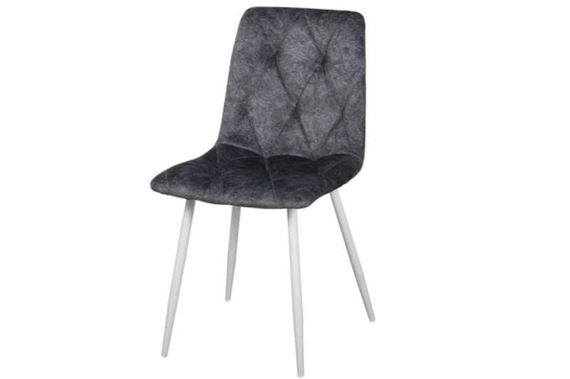 Стул Регги (9003 белый матовый/Флок генезис/Графит) СРП 066 - купить в Озерце