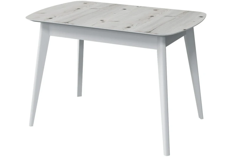 Стол Прайм раздвижной 1100 (Бискайская Сосна/ПУ белый) - купить в Озерце