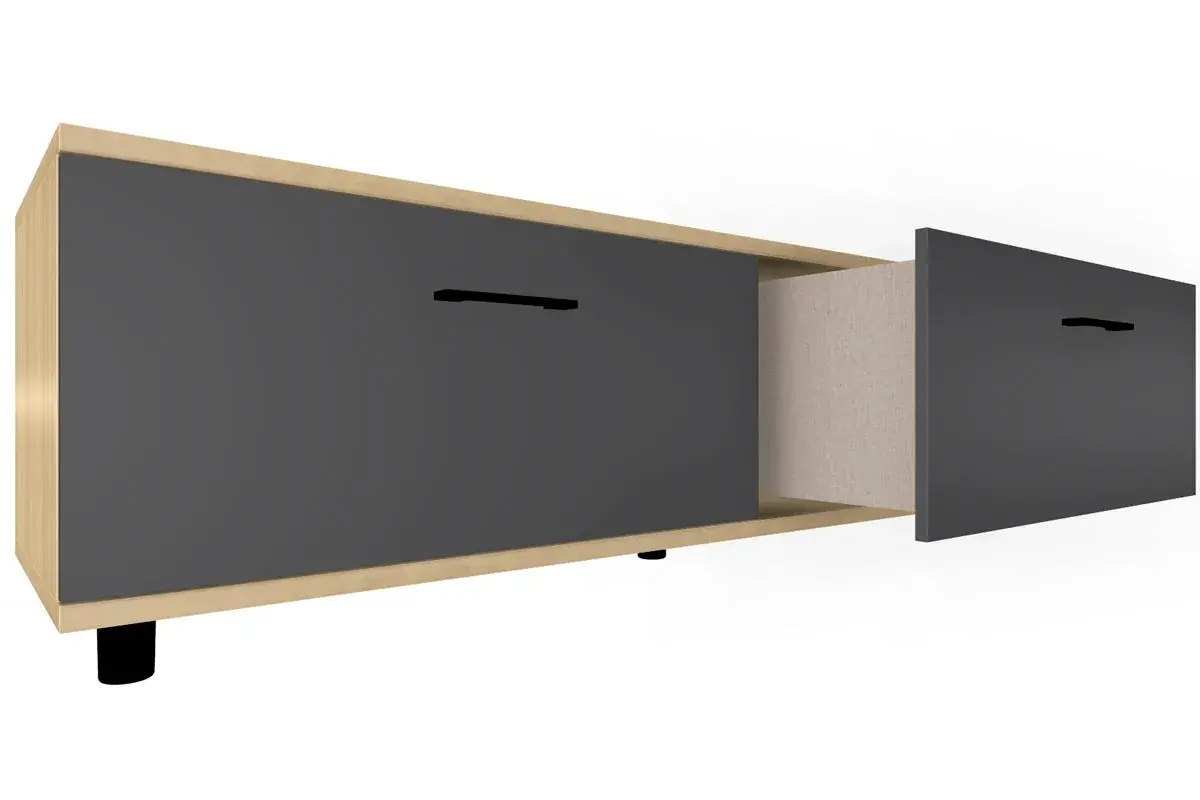 Тумба ТБ-5039-АС-АМ (Ясень Асахи/Антрацит Матовый) — Мебель-центр Озерцо