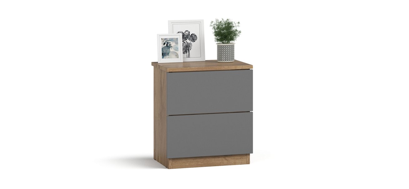 Тумба СИМПЛ NEW Крафт табачный, Серый графит — Мебель-центр Озерцо