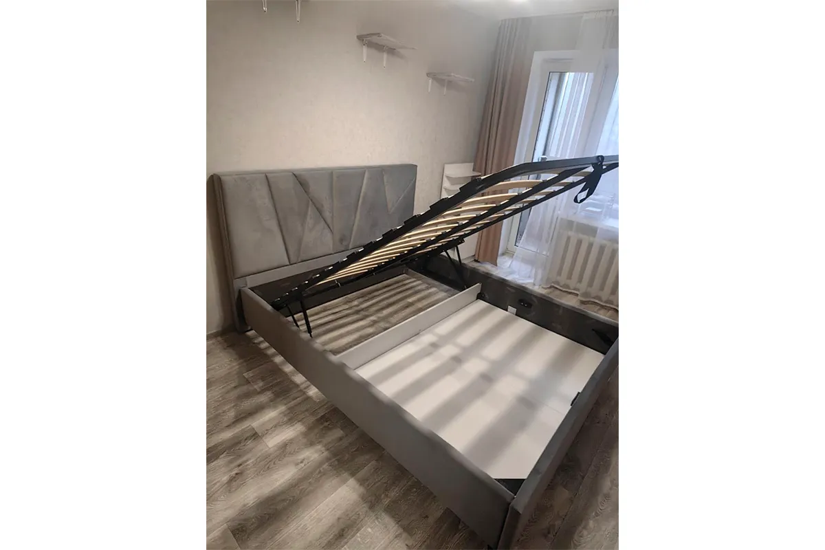 Кровать Рица-3 с ПМ 160х200 (Севен 325 / Св.серый) 4 кат. - купить в Озерце