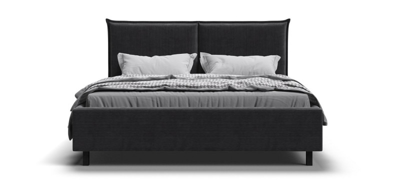 Кровать ЛЕО 160 Вельвет CORD графит - купить в Озерце