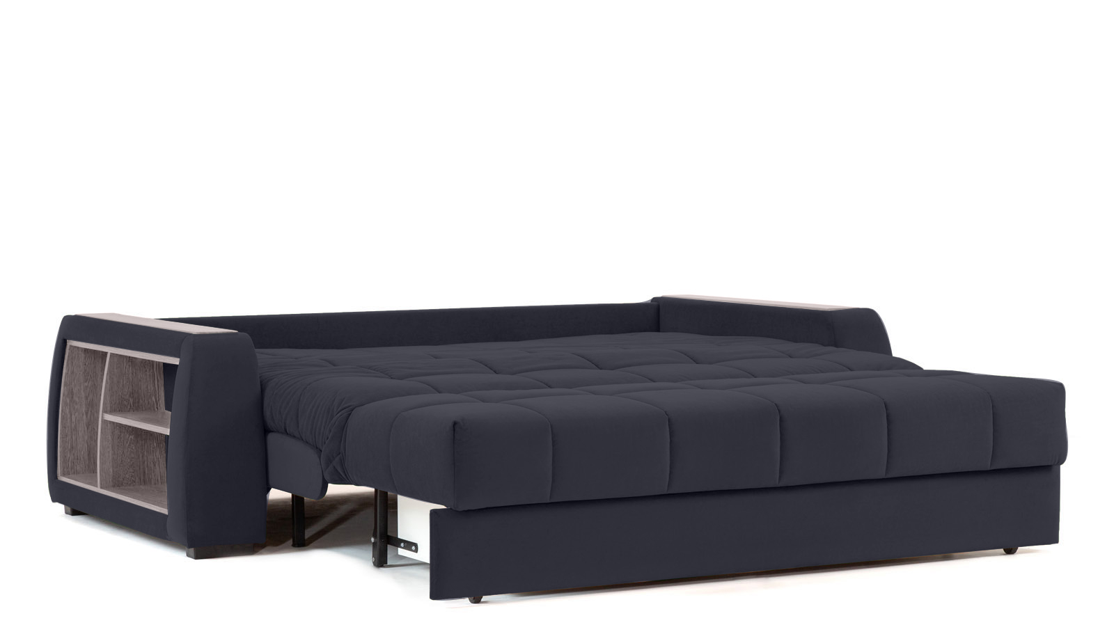 Диван - кровать Domo Pro с полками цвета ясень, стежка квадрат, ткань Sky Velvet 40 180x216 — в мебель-центре Озерцо