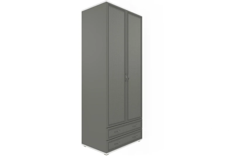 Шкаф для одежды и белья ШК-1005-СЯ-СО (Снежный Ясень/Серый Оникс) в мебель-центре Озерцо