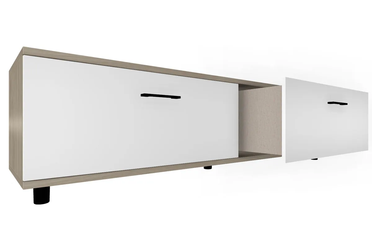 Тумба ТБ-5038-ГС-БГ (Гикори Джексон Светлый/Белый Бриллиант Глянцевый) — Мебель-центр Озерцо