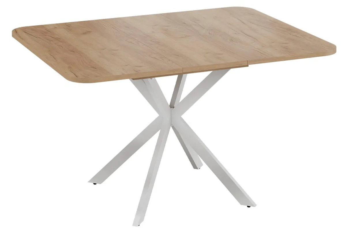 Стол обеденный Лиссабон раздвижной Тип 1 (Белый муар/Дуб Крафт золотой) - купить в Озерце