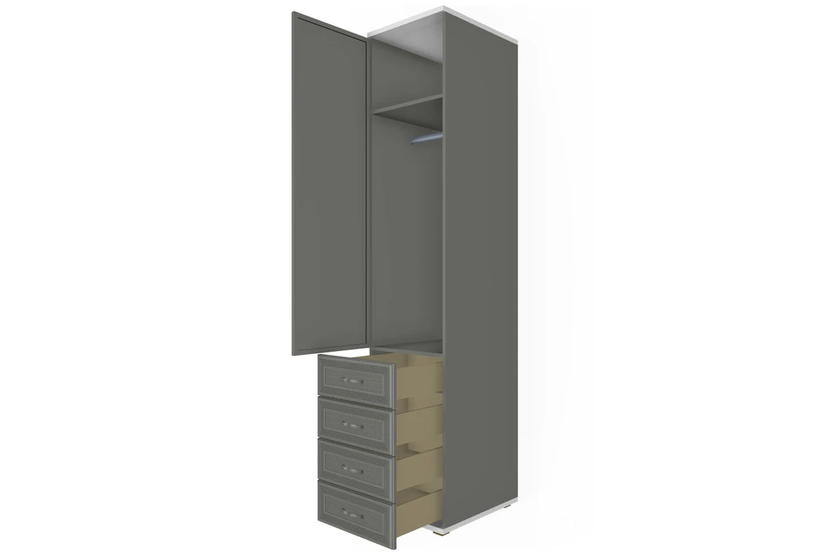 Шкаф многоцелевой ШК-1024-СЯ-СО (Снежный Ясень/Серый Оникс) в мебель-центре Озерцо