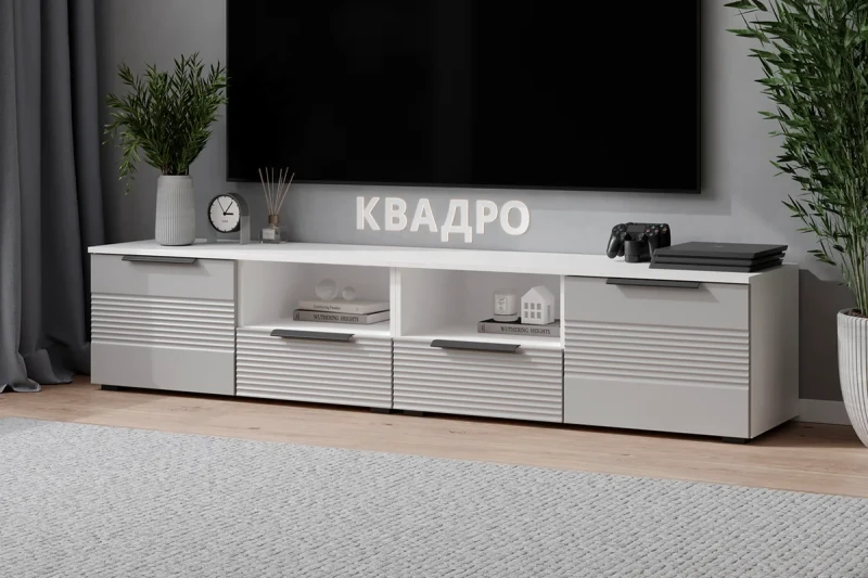 Тумба ТВ Квадро №16 (Белый / Мартини) — Мебель-центр Озерцо
