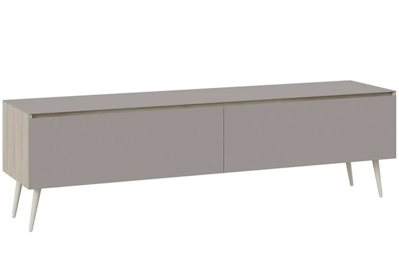 Тумба для теле-и радиоаппаратуры Глосс СМ-319.03.011 с опорами (Баттл Рок/Стекло Светлый Stone(St)/Бежевый) — Мебель-центр Озерцо