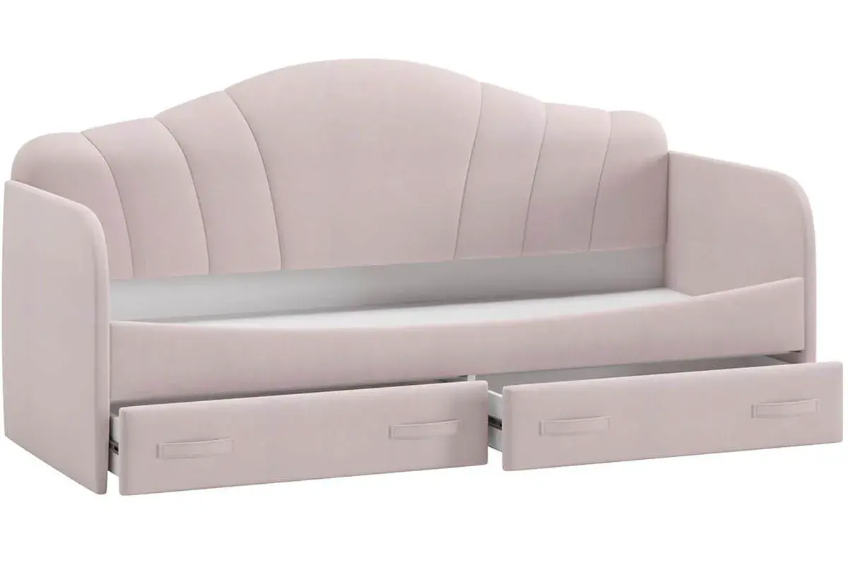 Кровать Сабрина ТД-307.12.02 90х200 (Велюр/Пудровый) - купить в Озерце