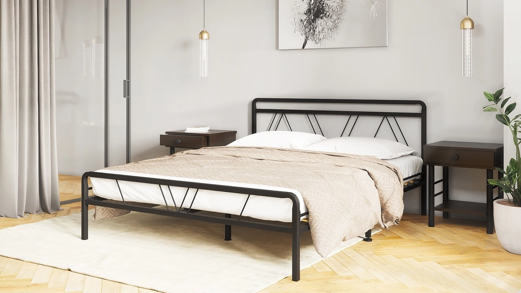 Кровать Cassis, цвет черный 160x200 - купить в Озерце