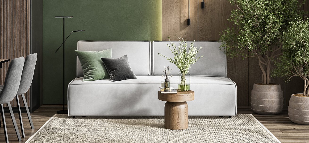 Диван NORD mini велюр Monolit сталь — купить в Озерце