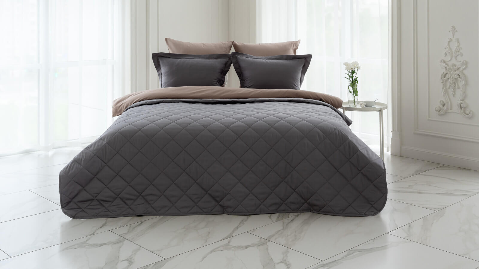 Покрывало хлопковое Askona Home, цвет пепельный 220x240 в мебель-центре Озерцо