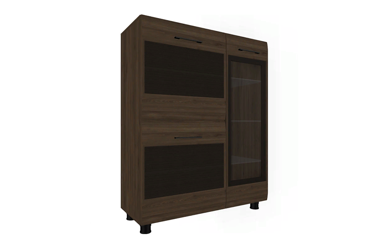 Гостиная Камелия-6 (Гикори Джексон Темный комбинированный) — Мебель-центр Озерцо