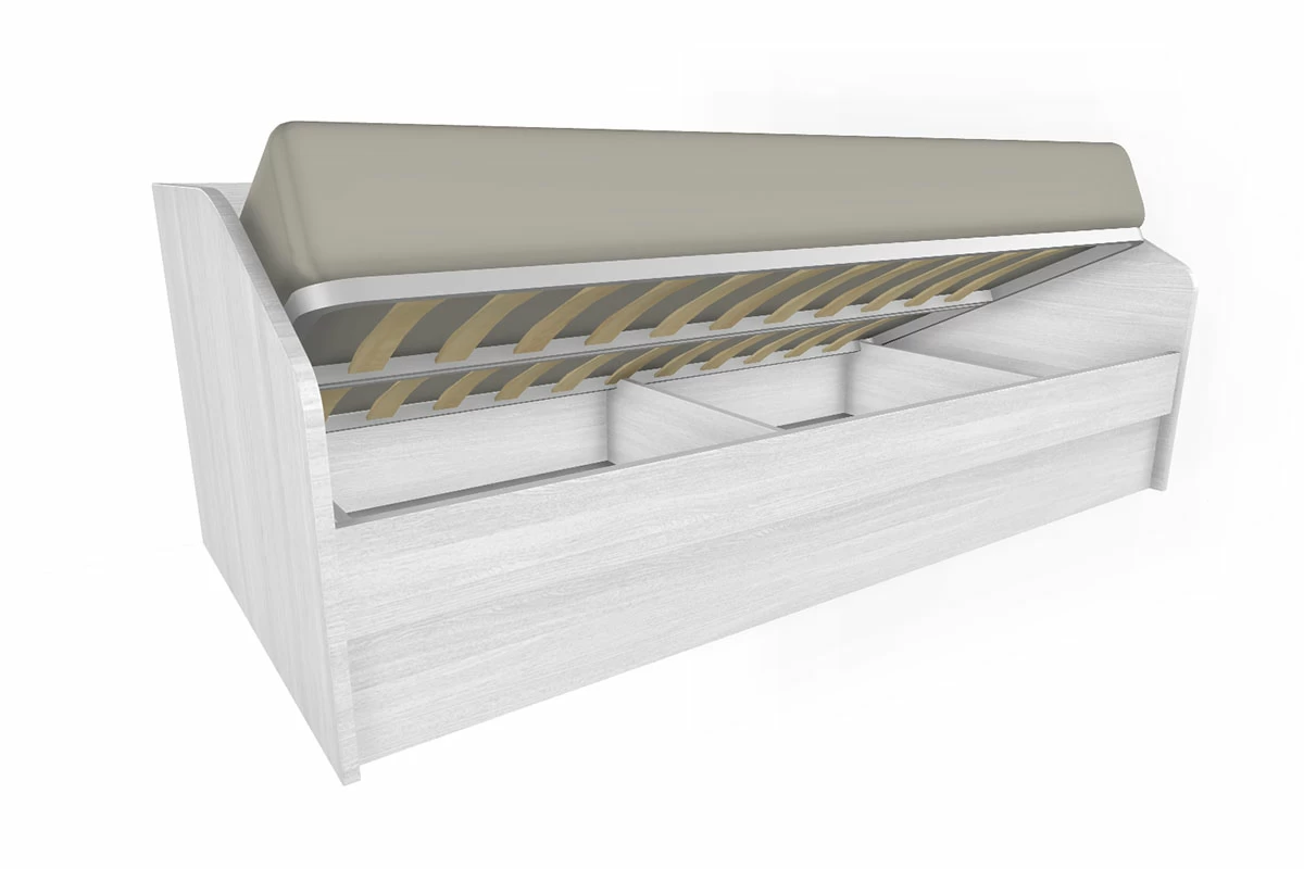 Кровать КР-118 90х190 (Снежный Ясень) - купить в Озерце