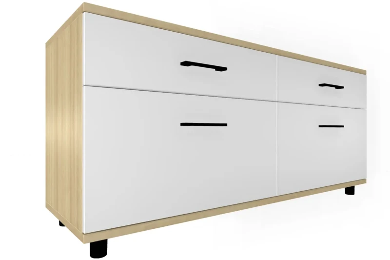 Тумба ТБ-5030-АС-БГ (Ясень Асахи/Белый Бриллиант Глянцевый) — Мебель-центр Озерцо